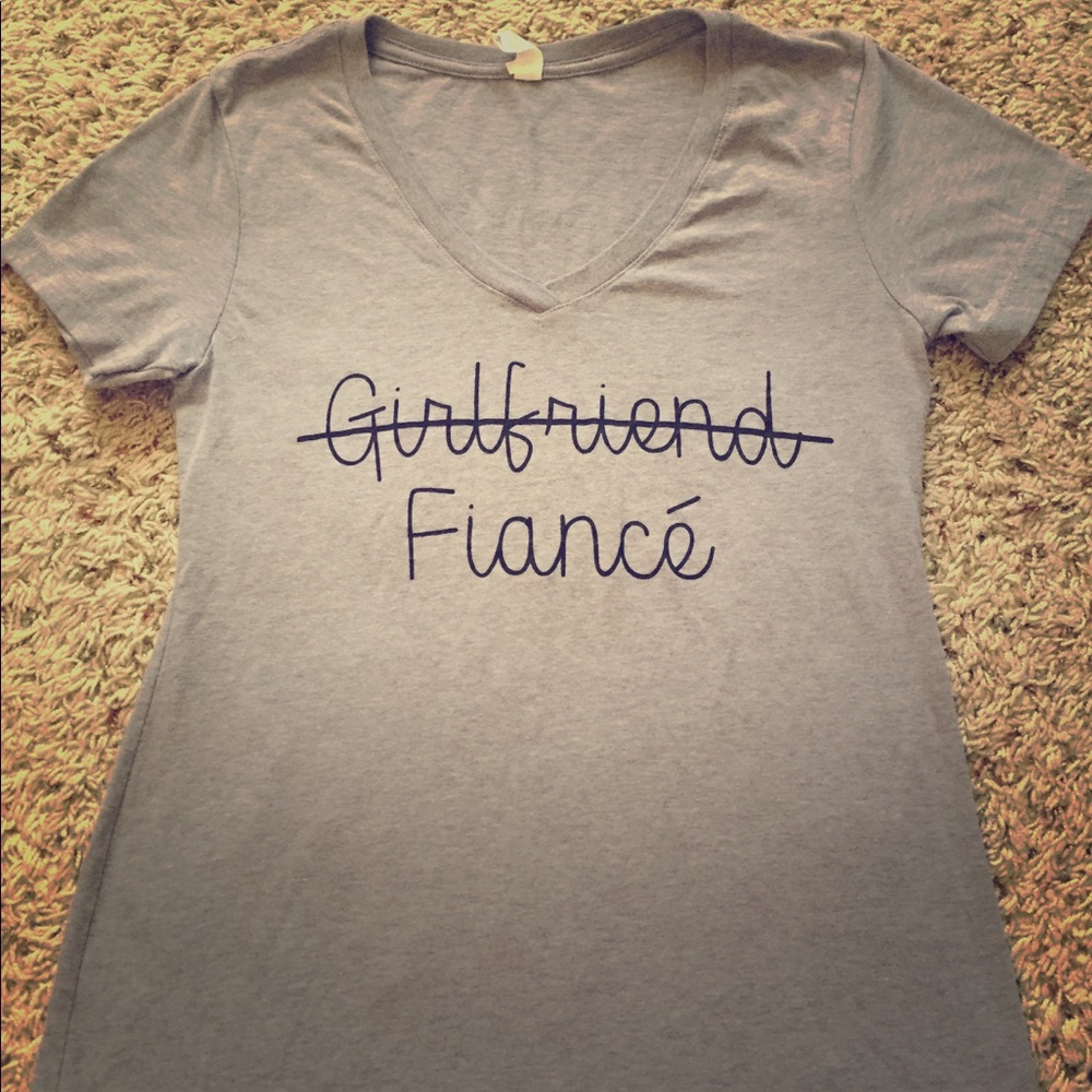 Girlfriend to Fiancé grey t-shirt.
